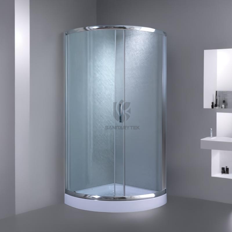 Round single entry quadrant shower enclosure