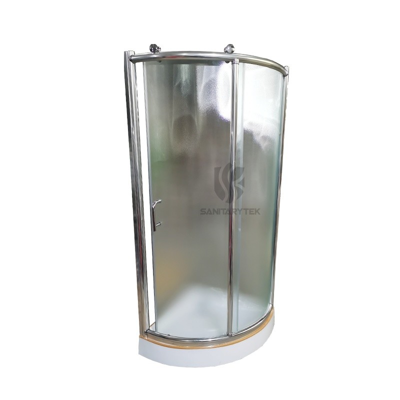 Rounded shower enclosure with tray, 6 mm fabric glass - Image 2