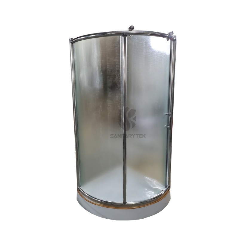 Rounded shower enclosure with tray, 6 mm fabric glass