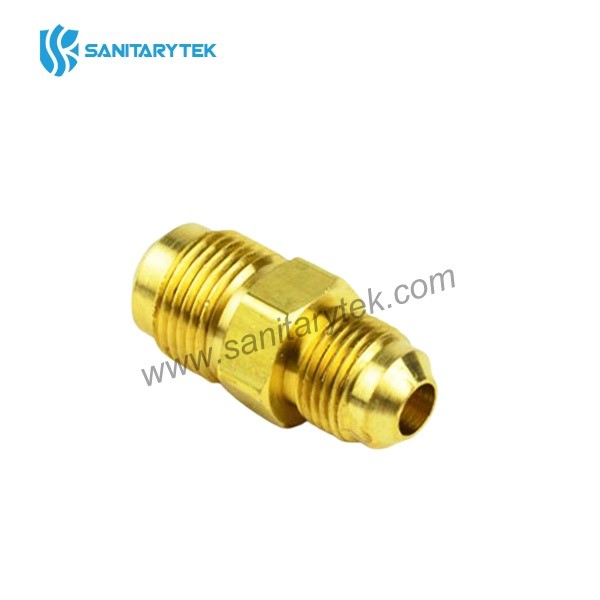 SAE 45° Brass flare reducing union connector - Image 2