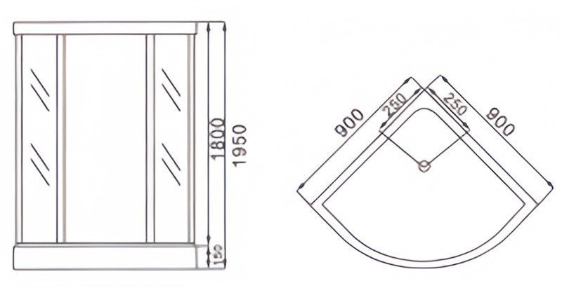 Semi-circular shower enclosure with shower tray - Image 4