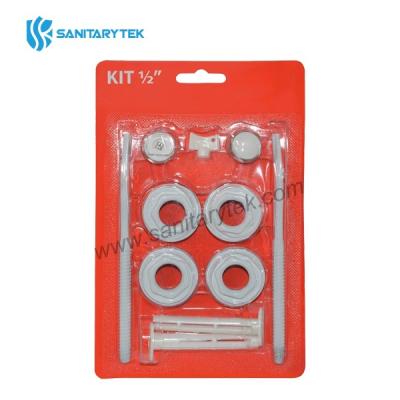 Set 11 in 1 for aluminum radiators with flat wall brackets
