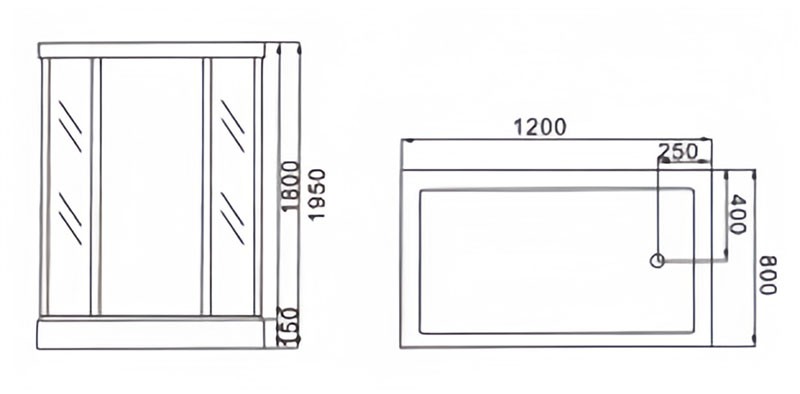 Shower cabin with corner entrance on rectangular shower tray - Image 3
