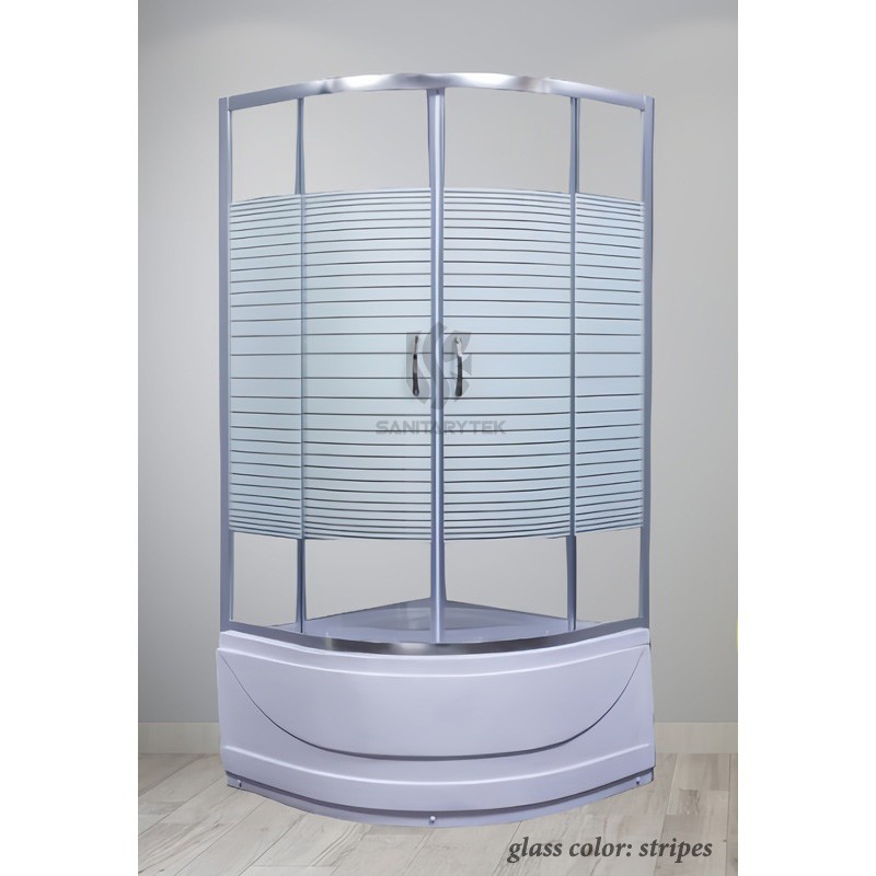 Shower cabin with high tray