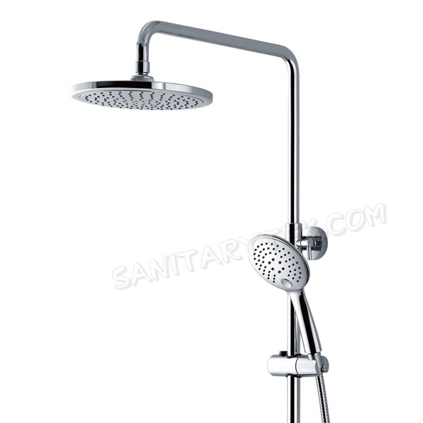 Chrome shower column with shower faucet