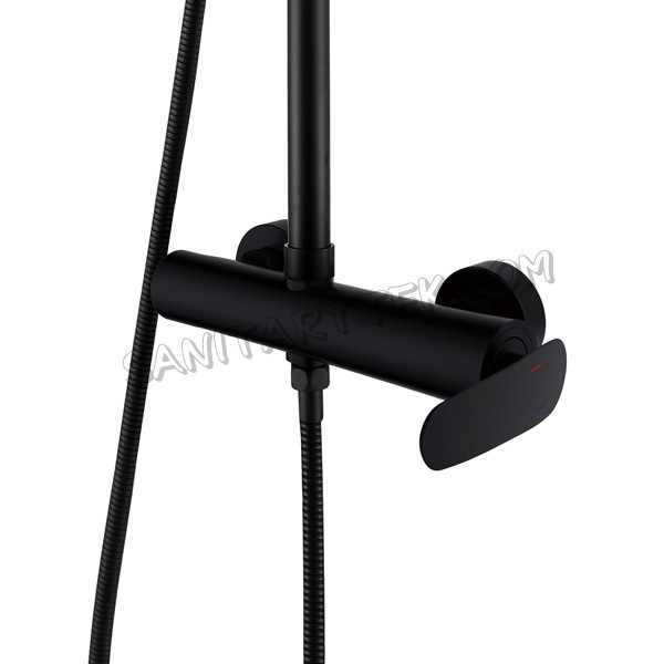 Chrome shower column with shower faucet