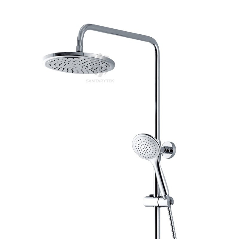 Shower faucet with overhead and hand shower
