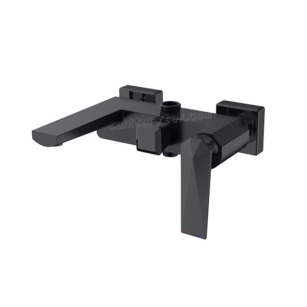 Matte black shower system with shower head