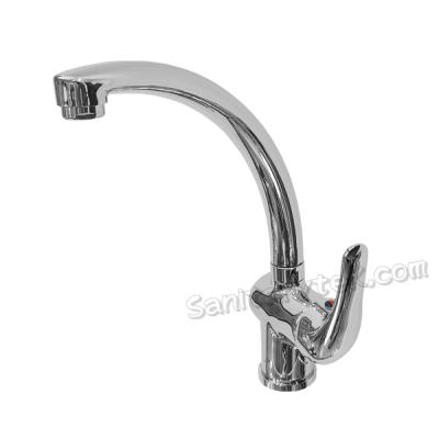 Side sink mixer with high spout, chrome