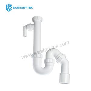 Single bowl pipe trap with nozzle and Ø40/50 mm outlet, without sink waste