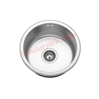 Single round bowl stainless steel kitchen sink
