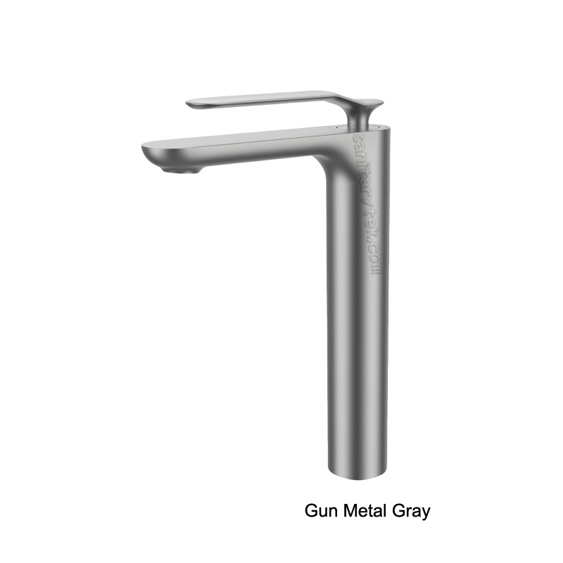 Chrome single handle high basin faucet