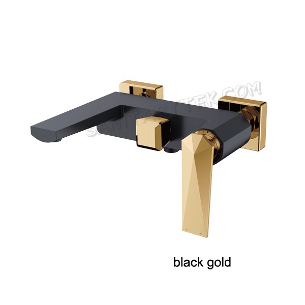 Single handle wall mount bath and shower mixer bathtub faucet