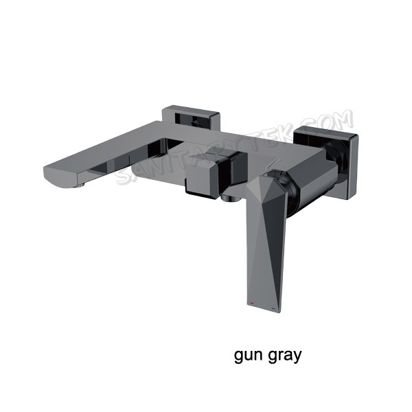 Single handle wall mount bath and shower mixer bathtub faucet