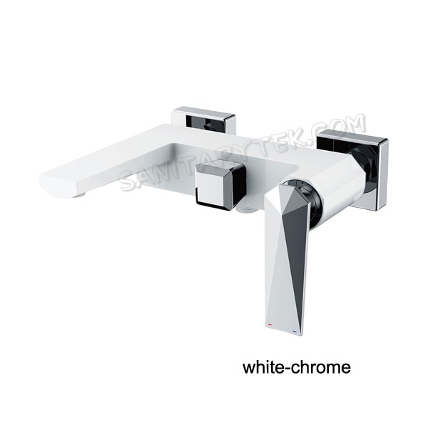 Single handle wall mount bath and shower mixer bathtub faucet
