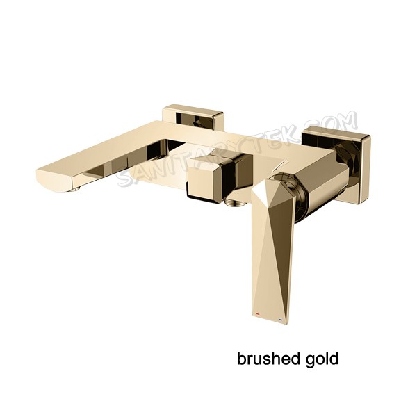 Single handle wall mount bath and shower mixer bathtub faucet