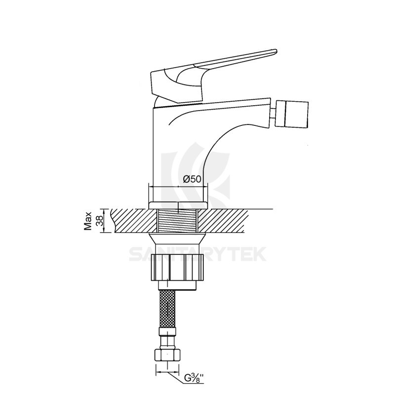 Single handle bidet faucet, chrome - Image 2