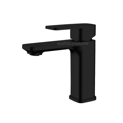 Black matt single handle basin faucet