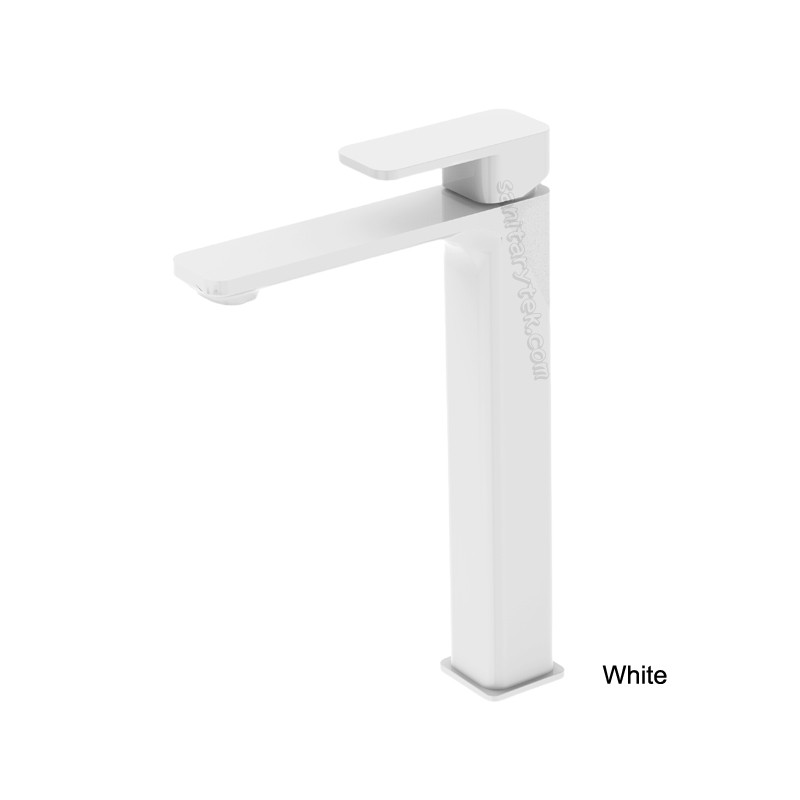 Tall bathroom basin faucet