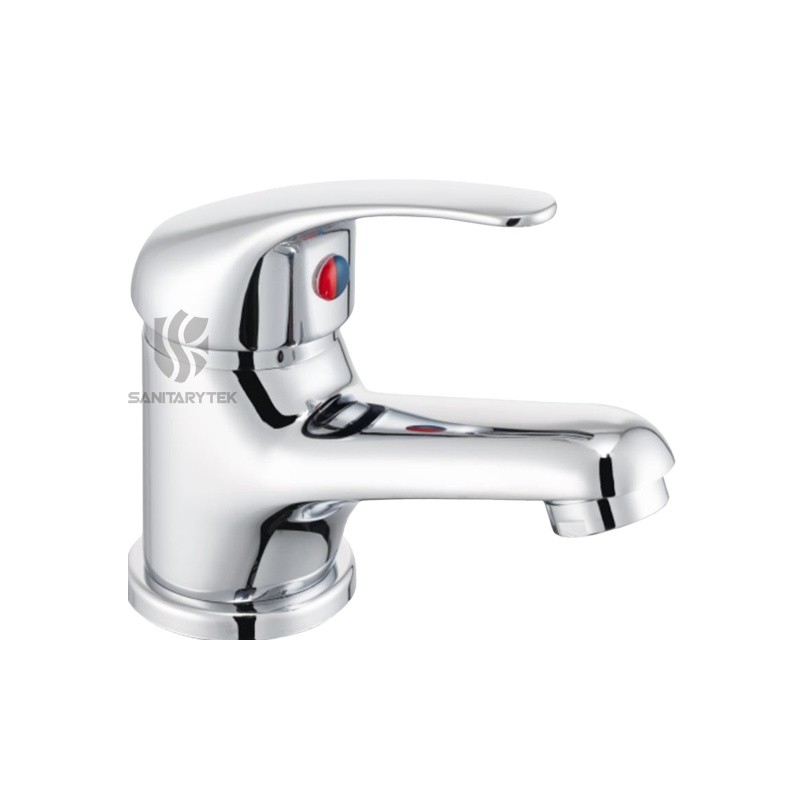 Single lever basin mixer, without pop up waste