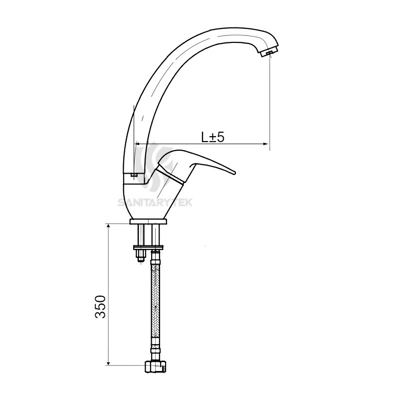 Single lever sink mixer with swivel spout