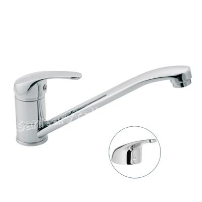 Single lever sink deck mounted mixer, low swivel spout