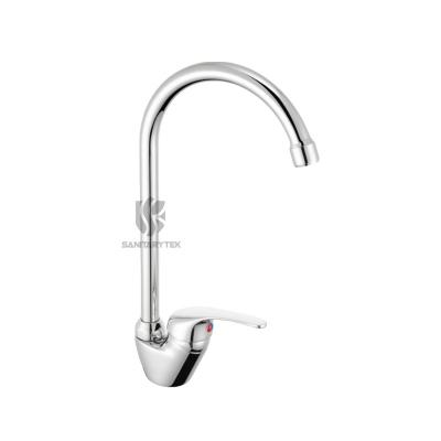 Single lever sink mixer deck mounted with high swivel spout, Ø35 cartridge