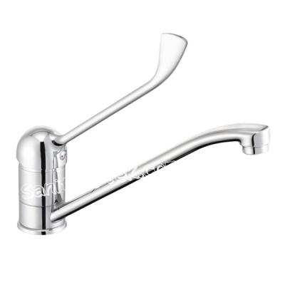 Single lever sink mixer with clinical lever, chrome
