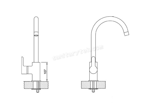 Single lever sink mixer with swivel spout, chrome