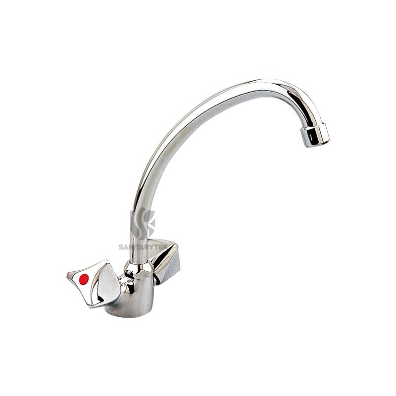 Sink faucet with high swivel spout
