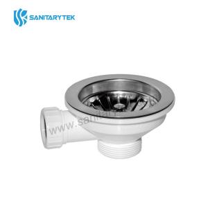 Sink strainer with overflow branch