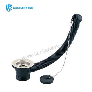 Sink valve with overflow, 70mm flange