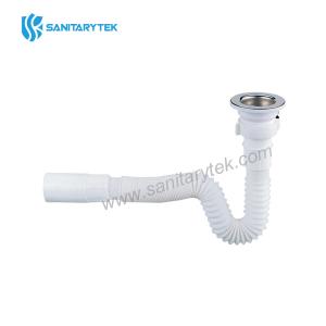 Sink waste and extensible / compressible pipe with plastic nut