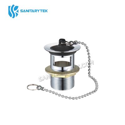 Slotted basin waste chrome with rubber plug