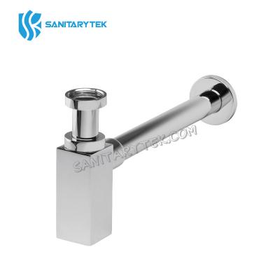 Square bottle trap for washbasin