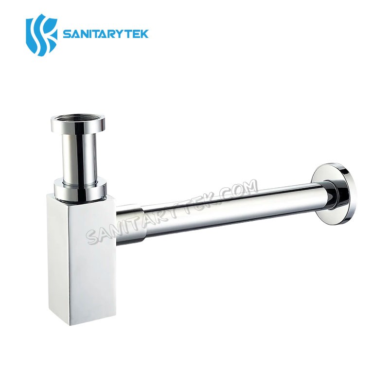 Square bottle trap for washbasin