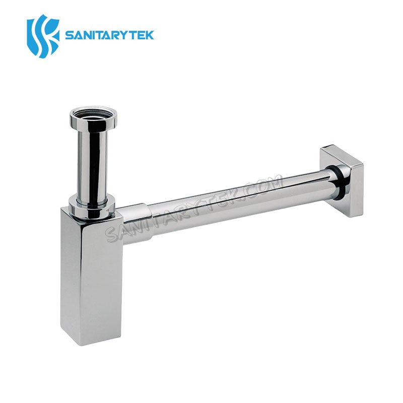 Square bottle trap for washbasin