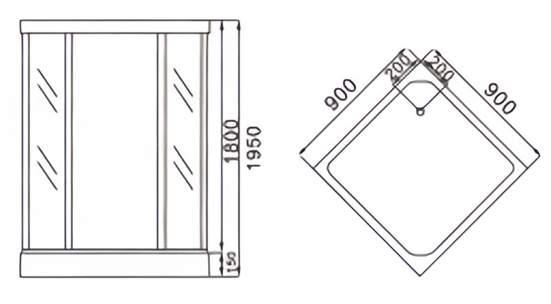 Square shower enclosure with shower tray - Image 4