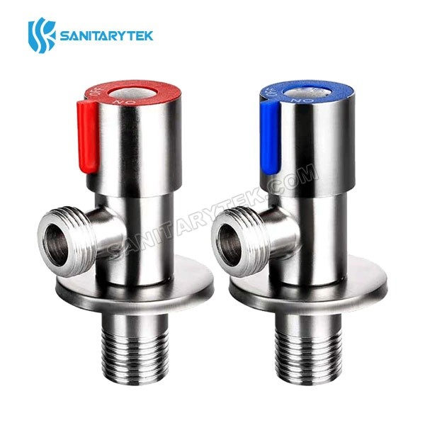 Stainless steel angle valve, ceramic valve cartridge