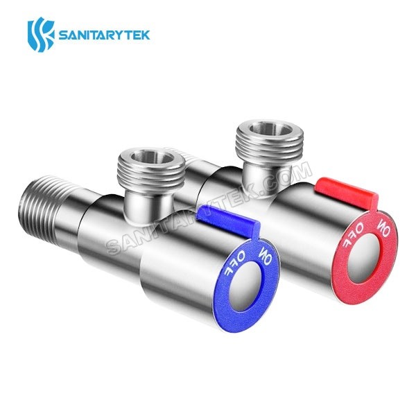 Stainless steel angle valve, ceramic valve cartridge