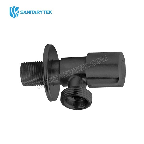 Stainless steel angle valve, matte black - Image 2