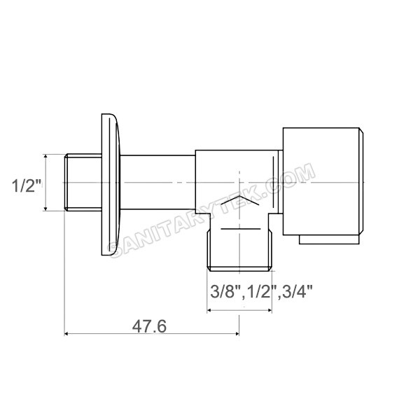 Stainless steel angle valve, matte black