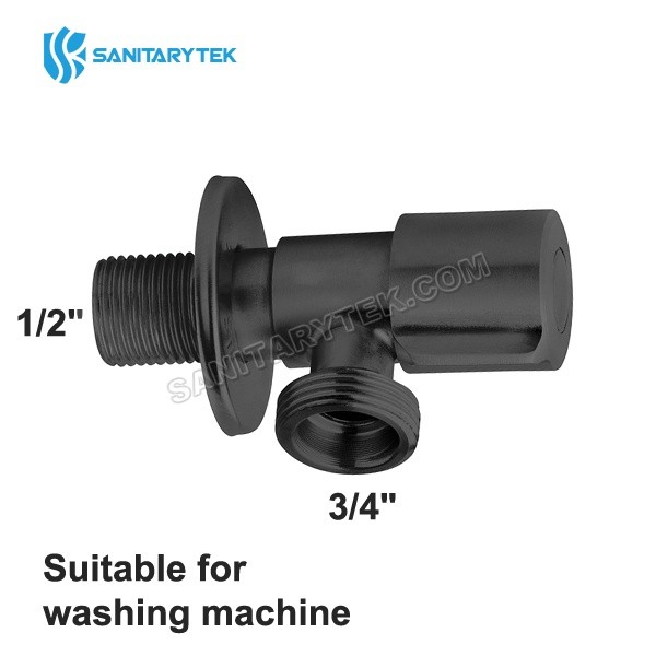 Stainless steel angle valve, matte black