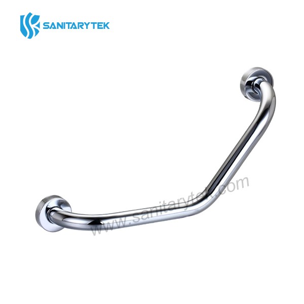 Stainless steel angled grab bar, brushed - Image 2