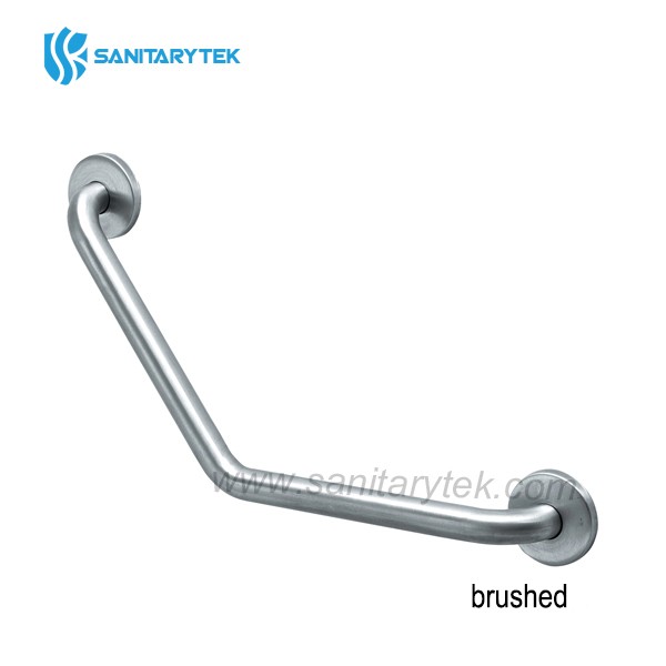 Stainless steel angled grab bar, brushed - Image 3