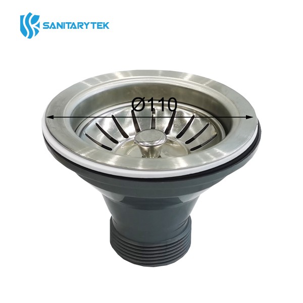 Stainless steel basket strainer sink waste plug