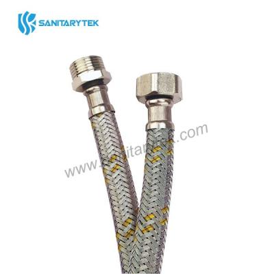 Stainless steel braided hose for gas, M/F