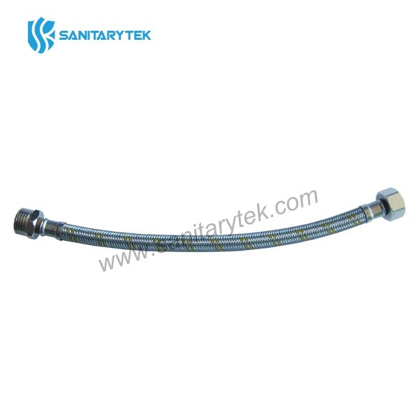 Stainless steel braided hose for gas, M/F