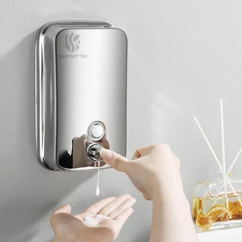 Stainless steel liquid soap dispenser