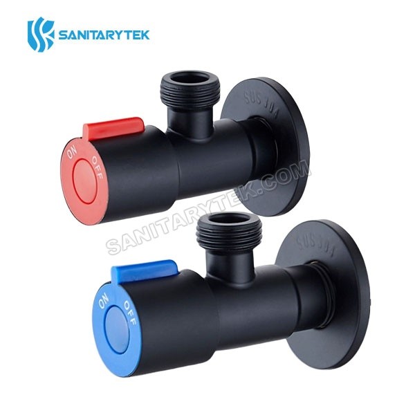 Stainless steel matte black angle valve